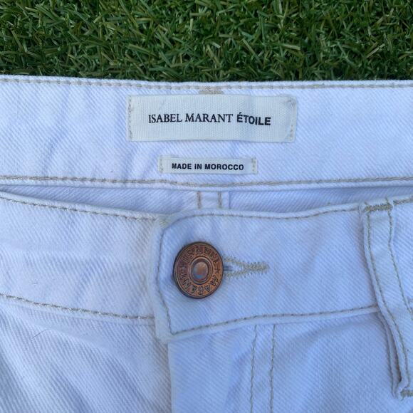 Isabel Marant Etoile Women's High Rise White Distressed Denim Jeans - Picture 3 of 8